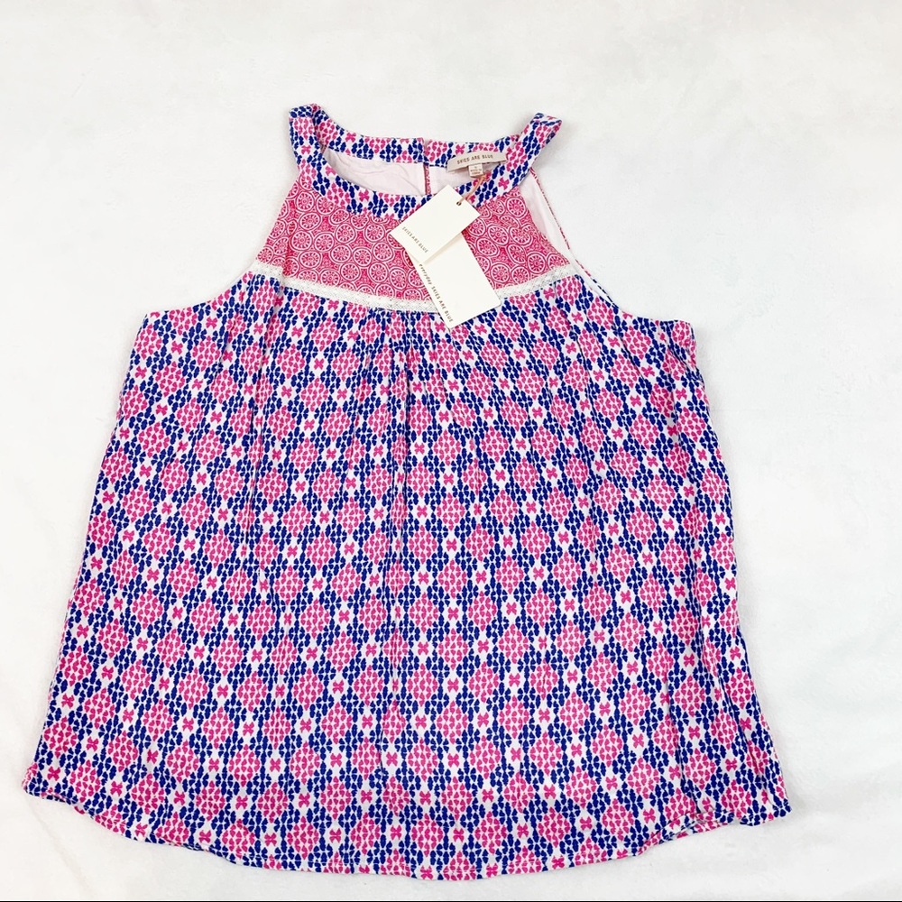 Skies Are Blue Halter Neck‎ Printed blouse top